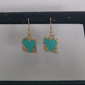 Blue heart earrings
